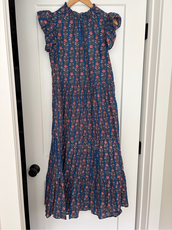 Liza Byrd Dresses & Skirts - Liza Byrd Brilliant Blue Block Print Tiered Maxi Dress